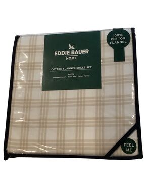Eddie Bauer Plaid Cotton Flannel Queen Sheet Set